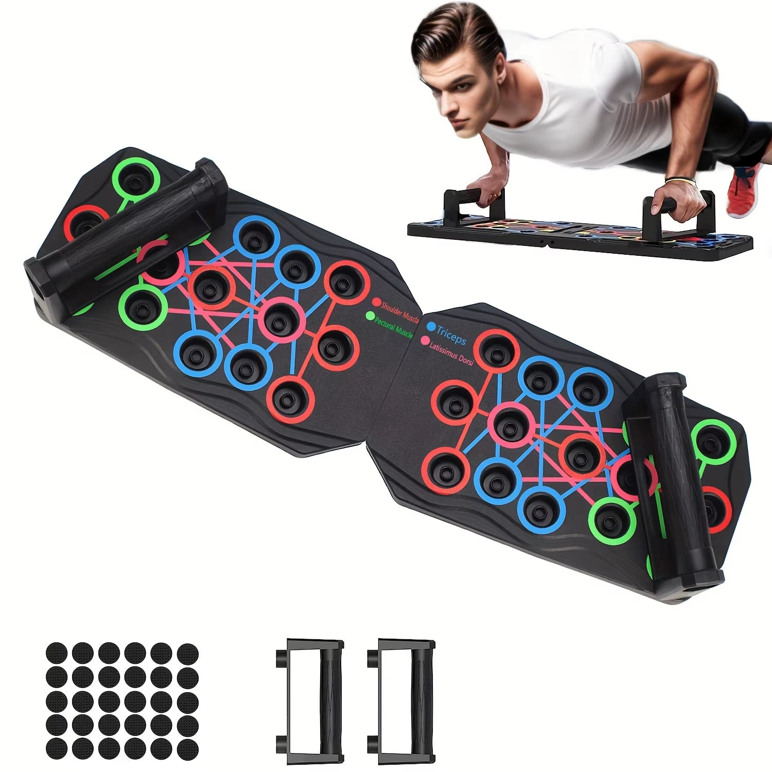 1Pc Multifunctional Push up Board, Portable Foldable Push-Up Board, Home Workout Equipment, for Chest Muscle Exercise