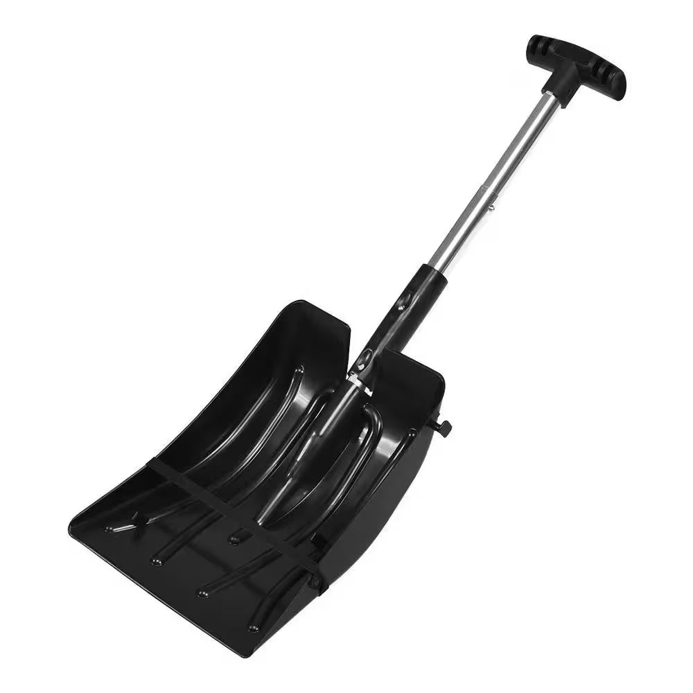 35 In. Aluminum Handle Plastic Snow Shovel with Ice Scraper and Snow Brush