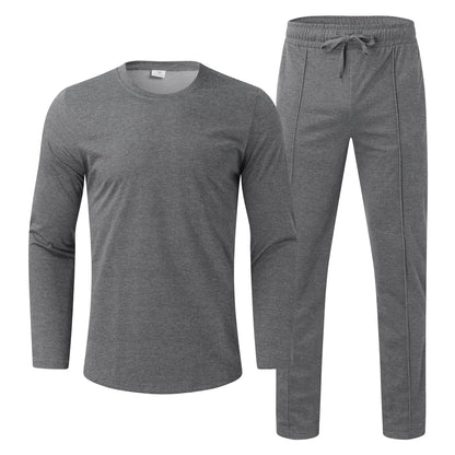 Men'S Tracksuits Tight T-Shirt and Pants Set Outfit Two-Piece Fitness Solid Training Casual Sports Sweatsuits